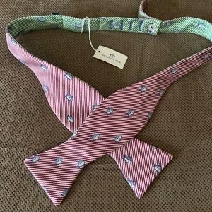 Vineyard Vines Red and Green Striped Bow Tie